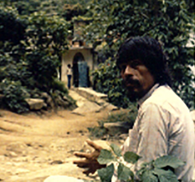 Santiago looking at the camera